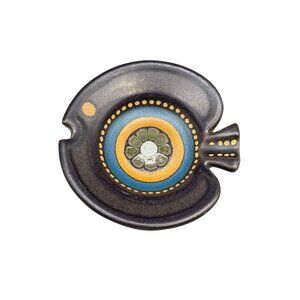 Midcentury Modern KMK Manuell Keramik Fish Plate Kupfermühle Germany Ceramic